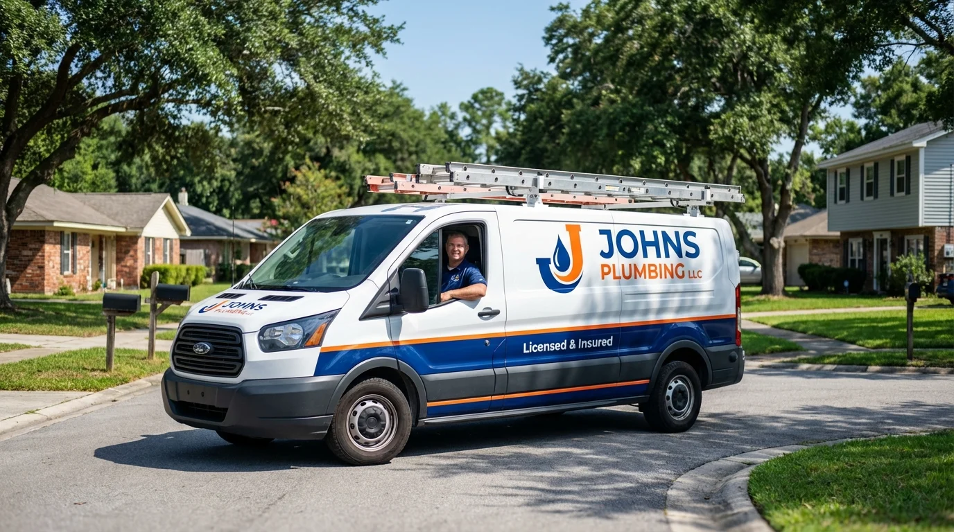 Johns Plumbing LLC service van in Keansburg, NJ