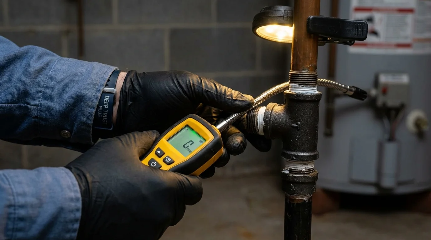 Gas leak detection with electronic sniffer by Johns Plumbing LLC in Keansburg