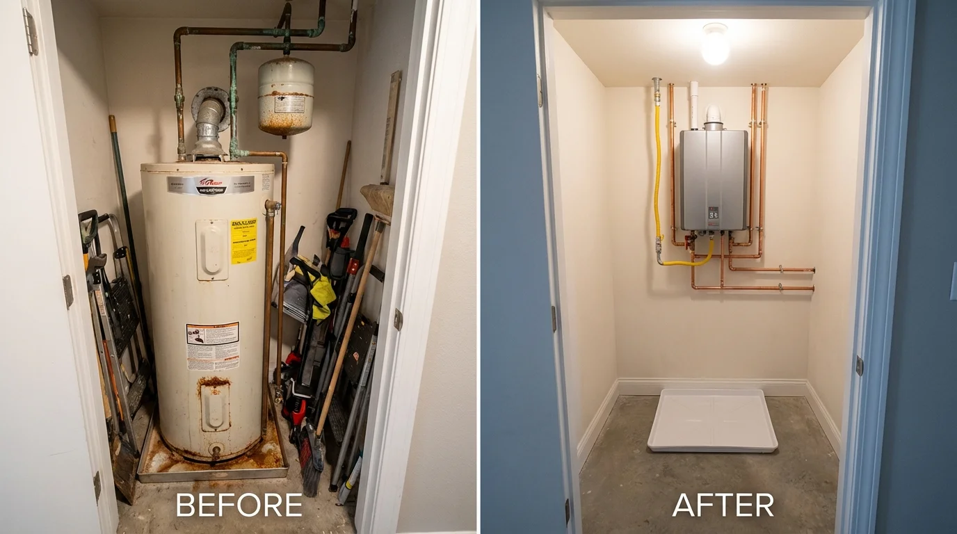 Tank water heater versus wall-mounted tankless unit comparison for Keansburg, NJ homeowners